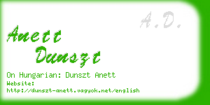 anett dunszt business card